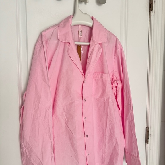 SKIMS POPLIN UNISEX SLEEP SHIRT BABY PINK size M - Picture 5 of 8